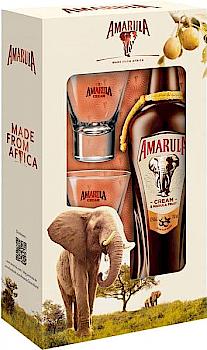 Amarula Cream likeur 75 cl - 2 glazen in geschenkverpakking afkomstig uit Amarula Cream - likeur 75cl